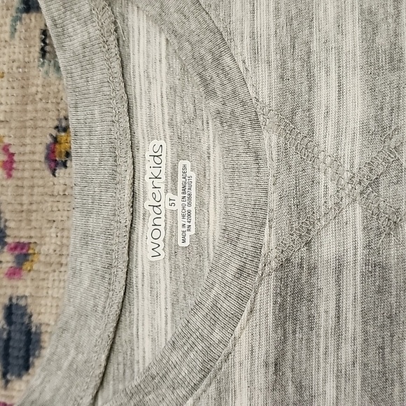 2x Wonder Kids Boys Grey Long Sleeve Henley Shirts Tee Shirts , sz 5T - Picture 2 of 12